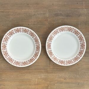 Vintage Pyrex 7” Copper Filigree plates